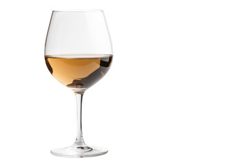 Golden Elixir in a Crystal Glass: A captivating image showcases a fine, crystal wine glass elegantly displaying a swirl of amber liquid, embodying sophistication and taste.