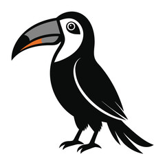 Fototapeta premium Vibrant toucan silhouette illustration isolated on white background