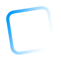 Light blue rounded square frame with a dark blue fill on black background