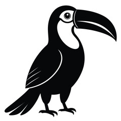 Obraz premium Artistic toucan silhouette vector illustration isolated on white background