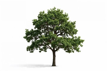 Single Tree Isolated White Background Green Foliage Nature Environment Ecology Plant Growth Landscaping Design Botanical Illustration Sustainable Forestry
