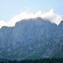 mountains and clouds