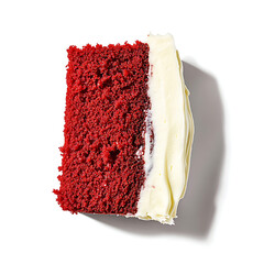 Slice of Red Velvet Cake with Cream Cheese Frosting