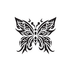 Fototapeta premium Tribal Butterfly Tattoo Design in Black and White