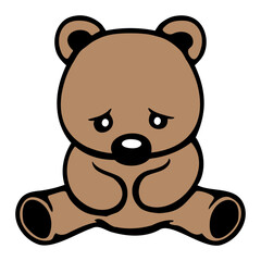  Sad Teddy Bear Crying Unhappy Look Downcast Head