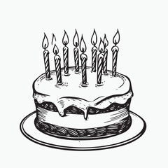 birthday cake with candles