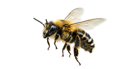 A bee flying isolated on transparent background