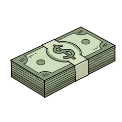 Stack of money with dollar sign illustration isolated PNG with Transparent Background