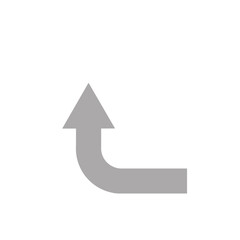 シンプルな直角矢印（グレー）