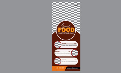corportae minimal food rollup banner design template 