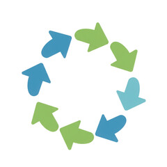 Rotating arrows in a circle motion design isolated PNG with Transparent Background