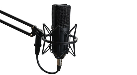 Professional studio microphone isolated on transparent background