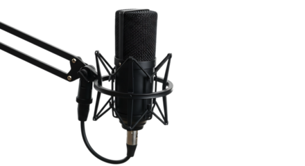 Professional studio microphone isolated on transparent background