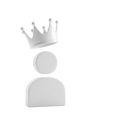 User icon with crown concept isolated PNG with Transparent Background