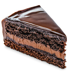 Decadent Slice of Chocolate Cake with Smooth Ganache Topping
