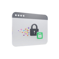 Secure Web Page with Padlock Icon and Encryption isolated PNG with Transparent Background