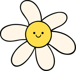Smiley flower clipart. Happy flower cartoon