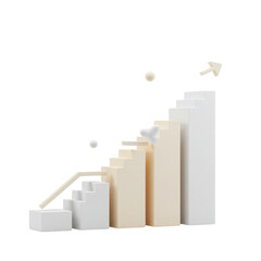 Growth chart showing an upward trend to success isolated PNG with Transparent Background