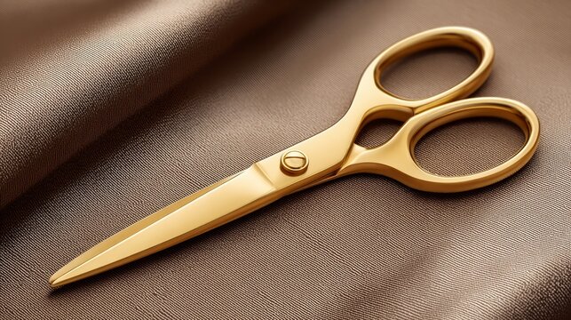 Grand opening event golden scissors cutting satin ribbon in elegant venue celebrating new beginnings
