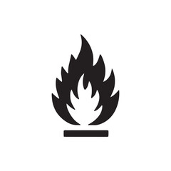 Minimal Fire Hazard Icon – Flat Flame Symbol for Safety and Risk Alerts