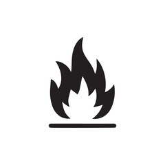 Minimal Fire Hazard Icon – Flat Flame Symbol for Safety and Risk Alerts