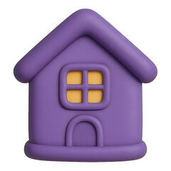 3d house icon isolated on transparent background. Home or residence concept