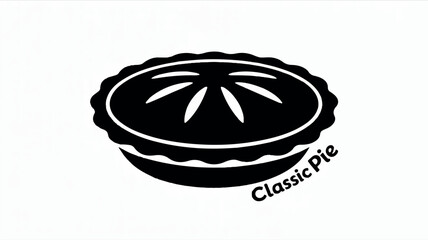 Classic pie silhouette illustration on a clean white background perfect for food related designs