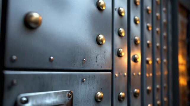 Close up of safe deposit boxes showing security and privacy