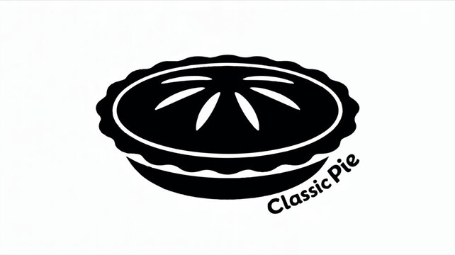 Classic pie silhouette illustration on a clean white background perfect for food related designs
