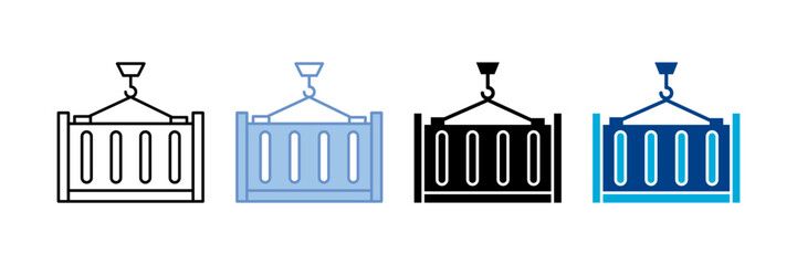 Container Icon Set Multiple Style Collection
