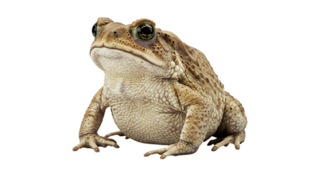 A brown toad isolated on a transparent background