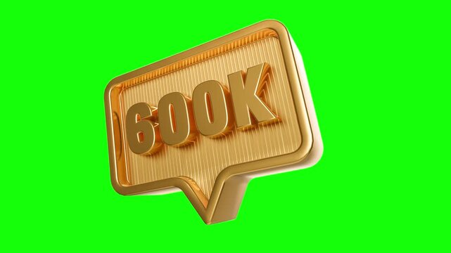600K Gold Emblem: A radiant gold emblem showcases the 600K milestone, representing a significant achievement. This icon, set against a bright, vibrant backdrop.