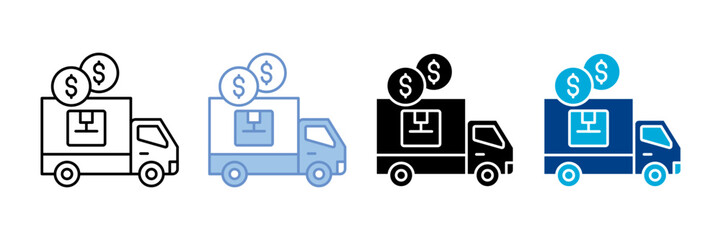Delivery Fee Icon Set Multiple Style Collection