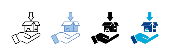 Package Icon Set Multiple Style Collection