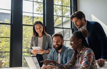 Group of business people working together in office