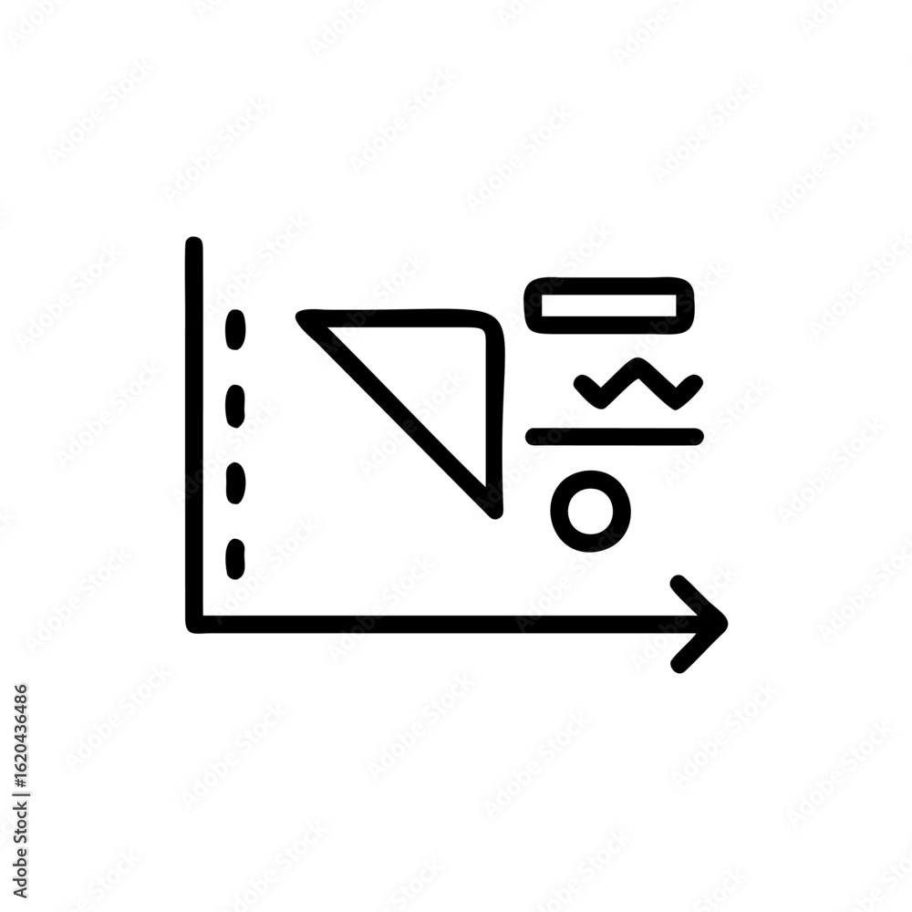 Poster line art icon a conversion rate chart graph