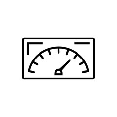 Line art icon a dashboard gauge with needle meter measurement