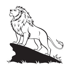 WebA vector style lion silhouette.