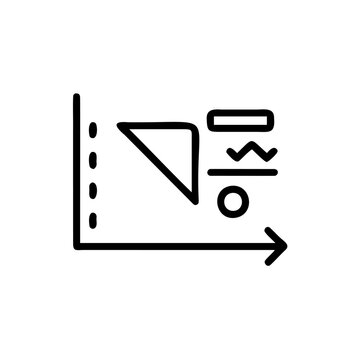 Line art icon a conversion rate chart graph