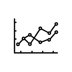 Line art icon two interconnected time series graphs chart data