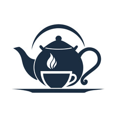 Tea house logo vector illustration.
