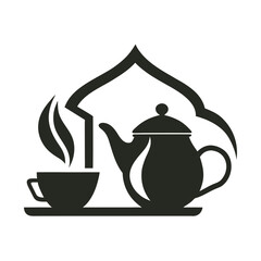 Tea house logo vector illustration.
