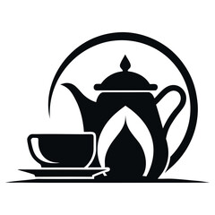  Tea house logo vector illustration.