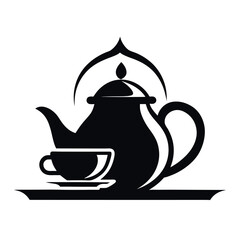 Tea house logo vector illustration.
