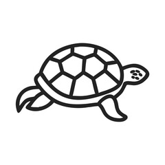 Obraz premium minimalist turtle illustration, simple design, isolated on white background, 