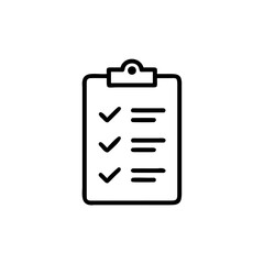 Outline icon a clipboard with three checkmarks lines checklist list