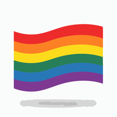 Obraz premium Bunte Regenbogenflagge – flache Vektorillustration als LGBT+ Symbol