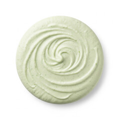 A top view of smooth light mint chutney in pastel green shade