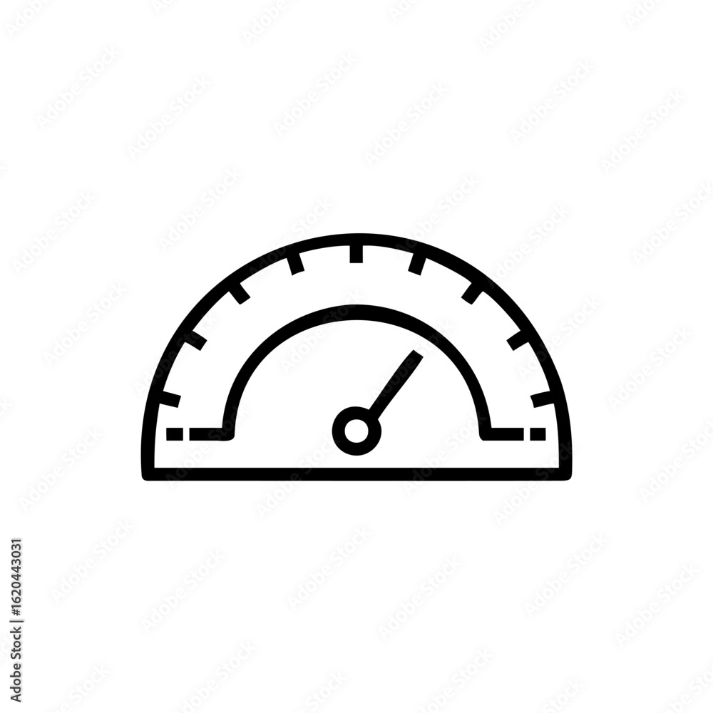 Poster outline icon a k p i gauge with a needle pointing to the right indicator meter