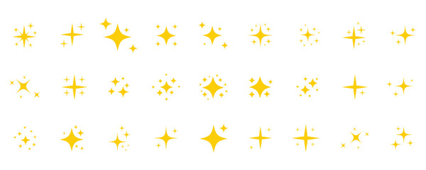 Star sparkle icon set. Retro Futuristic Vector Icons Starburst Twinkles, Geometric Sparkles , Cosmic Design Elements